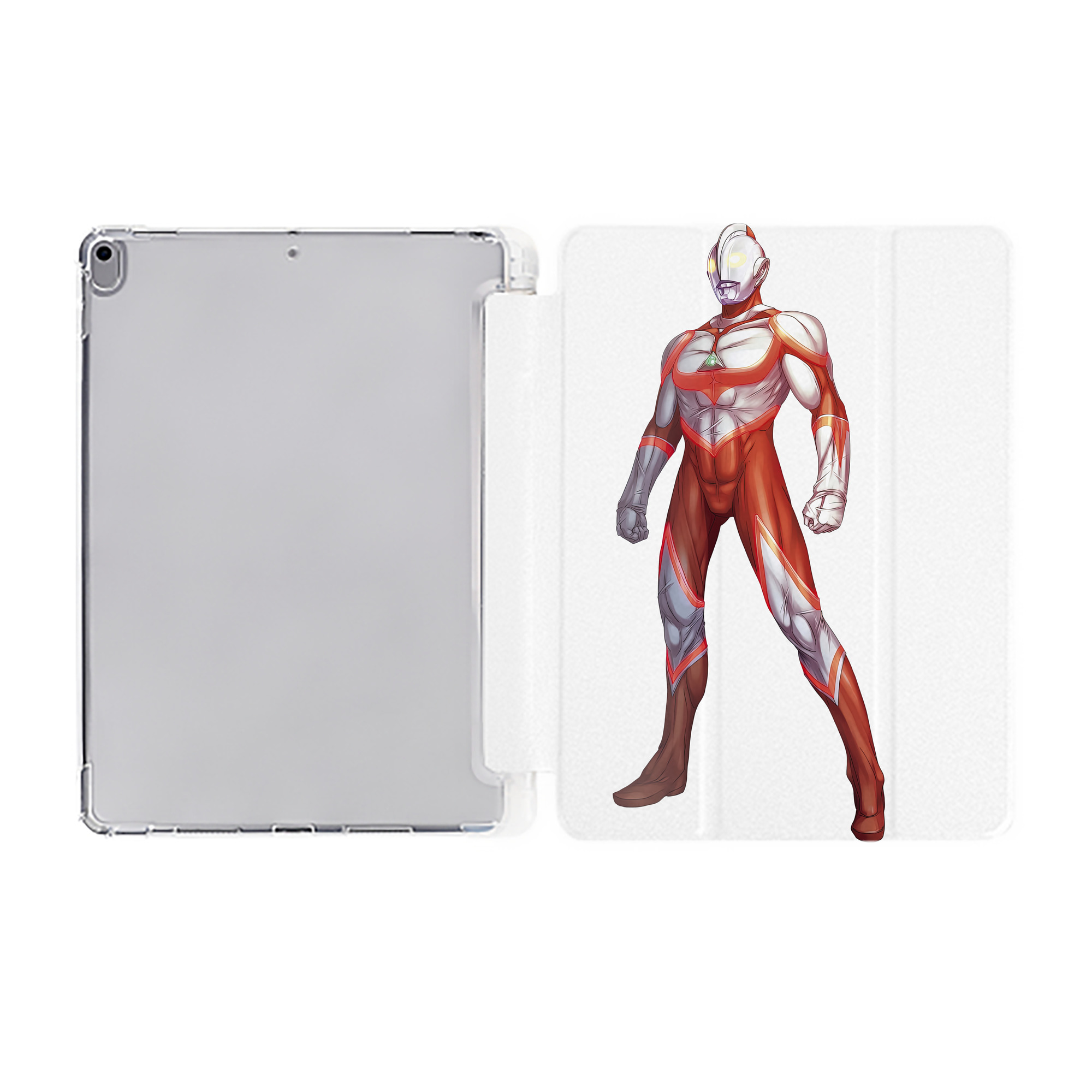 （画像用） ウルトラマン Ultraman IPad ケース ペン収納付き 三つ折りスタンド PUレザー×シリコン 対応機種9.5/10.5/10.9インチ